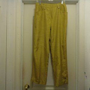 SELENE SILKY MUSTARD TEXTURED PANTS M